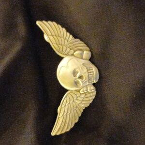 Death Wings Biked Skull Pin